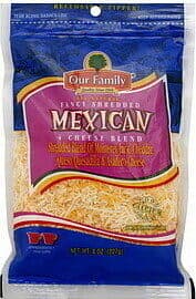 FANCY SHREDS, MEXICAN BLEND OF MONTEREY JACK, CHEDDAR, QUESO QUESADILLA AND ASADERO FINELY SHREDDED NATURAL CHEESES, MEXICAN BLEND