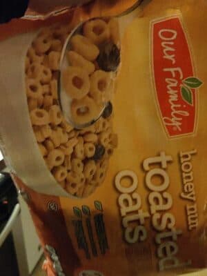 HONEY NUT TOASTED OATS SWEETENED WHOLE GRAIN OAT CEREAL WITH REAL HONEY & ALMONDS, HONEY NUT TOASTED OATS