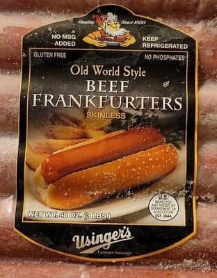 Old World Style Beef Frankfurters