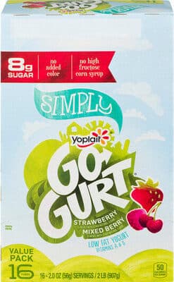 Low Fat Yogurt, Strawberry, Mixed Berry