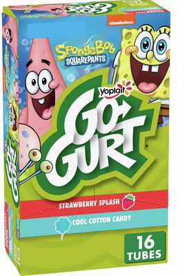 STRAWBERRY SPLASH, COOL COTTON CANDY LOW FAT YOGURT TUBES