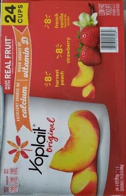 Yoplait Original Harvest Peach, Strawberry, French Vanilla