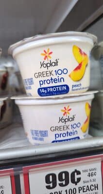 Peach Flavored Greek 100 Protein Fat Free Yogurt