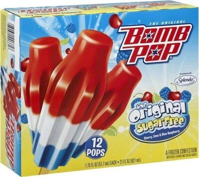Sugar Free Original Cherry, Lime & Blue Raspberry Flavor Frozen Confection Pops