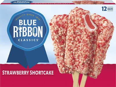 Strawberry Shortcake Flavored Vanilla Frozen Dairy Dessert Rolled In Cake Pieces Bars