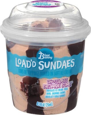 Chocolate Brownie Bomb Frozen Dairy Dessert; Fudge Swirls; Brownie Chunks; Chocolaty Fudge Bunnies