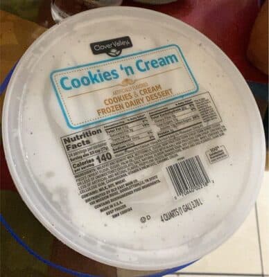 Cookies 'N Cream Flavored Cookies & Cream Frozen Dairy Dessert