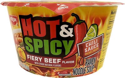 Xtra Hot Fiery Beef Flavor Hot & Spicy Ramen Noodle Soup