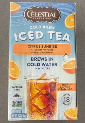 Cold brew iced tea citrus sunrise