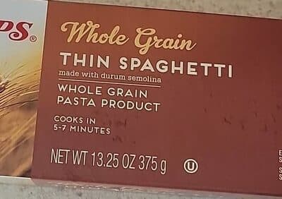 Thin Spaghetti Whole Grain Pasta Product