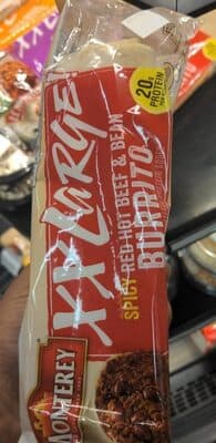 Xx large spicy red hot beef and bean