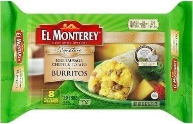 Egg, Sausage, Cheese & Potato Burritos
