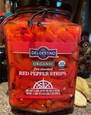Fire roasted red pepper strips