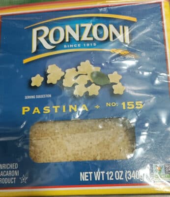 ENRICHED MACARONI PRODUCT, PASTINA NO. 155
