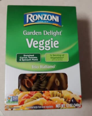 RONZONI, GARDEN DELIGHT,TRIO ITALIANO ENRICHED CARROT, TOMATO & SPINACH PASTA