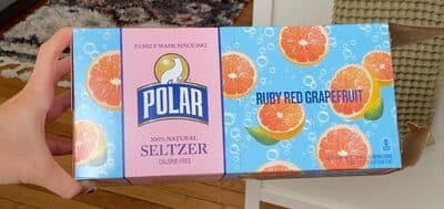 Ruby red grapefruit seltzer water
