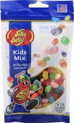 Kids Mix Jelly Beans, Berry Blue, Blueberry, Bubble Gum, Buttered Popcorn, Chocolate Pudding, Cotton Candy, Green Apple, Sunkist Lemon, Lemon Lime, Orange Sherbet, Peach, Raspberry, Red Apple, Sour Apple, Sour Cherry, Strawberry Jam, Toasted Marshmallow, Tutti-Frutti, Very Cherry, Watermelon