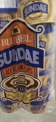 Sundae Homemade Vanilla Flavored Ice Cream Cups Swirled With A Rich Chocolate Flavored Sauce