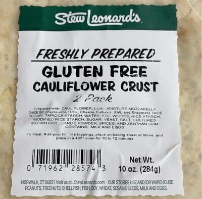 Gluten Free Cauliflower Crust