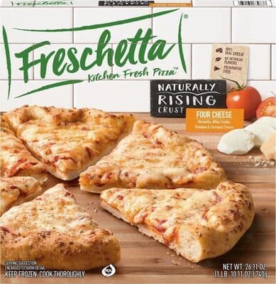 Four Cheese Mozzarella, White Cheddar, Provolone & Parmesan Cheeses Naturally Rising Crust Pizza