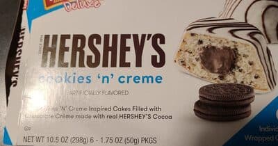 Cookies 'n' Creme Flavored Deluxe Inspired Cakes Filled With Chocolate Creme Made With Real Hershey's Cocoa