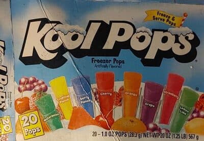 Freezer Pops, Watermelon, Tropical Punch, Berry Punch, Cherry, Orange, Grape, Strawberry, Lemon Lime
