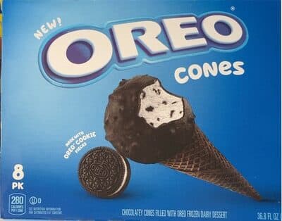 Oreo Frozen Dairy Dessert Cones