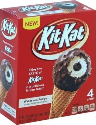 Wafer With Fudge Flavored Frozen Dairy Dessert Cones