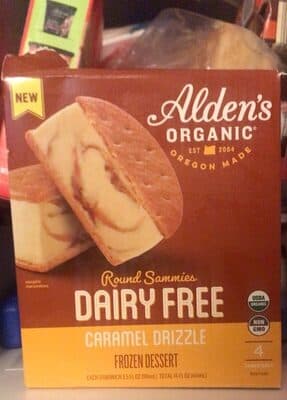 Caramel Drizzle Round Sammies Dairy Free Frozen Dessert Sandwiches