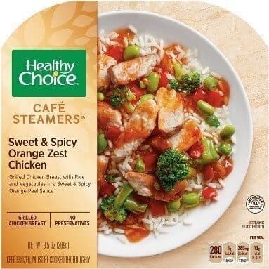 Sweet & Spicy Orange Zest Chicken Grilled Chicken Breast with Rice and Vegetables in a Sweet & Spicy Orange Peel Sauce