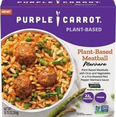 Marinara Plant-Based Meatballs With Orzo And Vegetables In A Fire-Roasted Red Pepper Marinara Sauce
