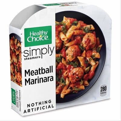 Meatball Marinara with Whole Grain Penne & Spinach in a Parmesan Marinara Sauce