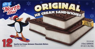 Original Vanilla Ice Cream Between Chocolate Wafers Sandwiches