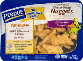 FRESHLY PREPARED DINOSAUR SHAPES CHICKEN BREAST NUGGETS