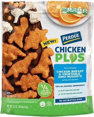 Panko Breaded Chicken Breast & Vegetable Dino Nuggets Patties With Rib Meat