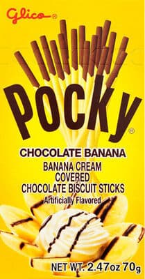 Banana Cream Covered Chocolate Biscuit Sticks