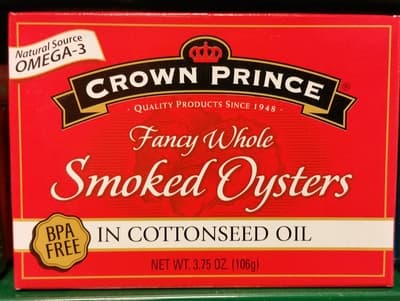 Fancy Whole Smoked Oysters in Cottonseed Oil