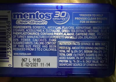 Sugar Free Hard Mints Clean Breath Artificial Flavor Peppermint With Green Tea Extract