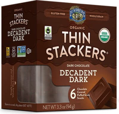 Dark Chocolate Decadent Organic Chocolate Covered Puffed Grain Snacks
