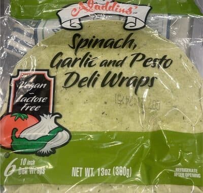 Spinach Garlic and Pesto Deli Wraps