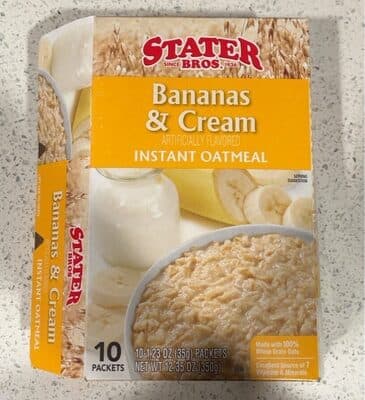 Bananas & Cream Flavored Instant Oatmeal