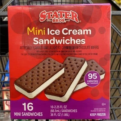 Vanilla Flavored Mini Light Ice Cream Sandwiches Between Chocolate Wafers