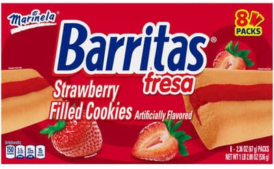 Fresa Strawberry Barritas Filled Cookies