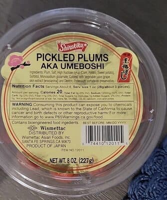 Shirakiku, Pickled Plums