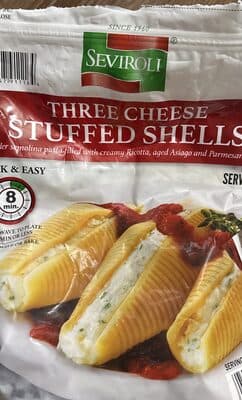 Three Cheese Tender Semolina Pasta Filled With Creamy Ricotta, Aged Asiago And Parmesan Cheese Stuffed Shells