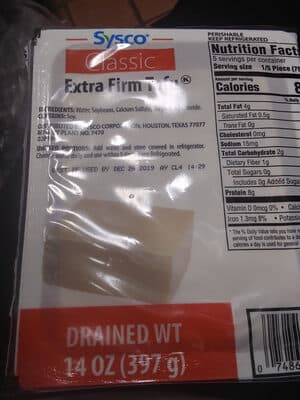 Sysco Classic Extra Firm Tofu