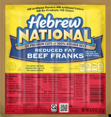 Beef Reduced Fat Franks
