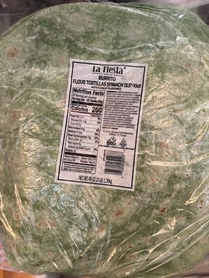 Burrito Flour Tortillas Spinach