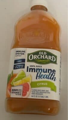 Citrus Flavored Immune Health White Grape 100% Juice Blend From Concentrate