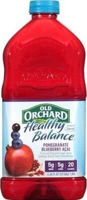 Pomegranate Blueberry Acai Flavored Reduced Sugar Juice Cocktail Blend From Concentrate